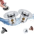 thumbnail image 2 of Under 10 Kitchen Cleaning Supplies 2PC Washbasin Electroplating Drainer Bouncing Core Washbasin Pool Basin Copper Core Push Type Bouncing Core Leaking Plug, 2 of 7