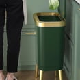 thumbnail image 2 of Luxury Golden Trash Can Large-capacity Trash Bin For Kitchen Bathroom High-foot Push-type Plastic Garbage Trash Compost Bin, 2 of 2