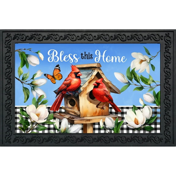 Briarwood Lane Bless This Home Cardinal Doormat