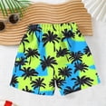 thumbnail image 5 of Kids Boys Beach Shorts Drawstring Elastic Waist Palm Tree Tropical Print Swim Trunks for Summer Vacation Holiday, 4T-15Y, 5 of 8