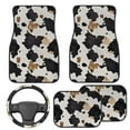 thumbnail image 2 of Pzuqiu Cow Print All Weather Car Mats Vehicle Steering Wheel Protector Full Set with Anti-Slip Pad Dust Proof Car Interior Accessories Easy to Install for SUV,Vans, Car Mats Full Set 5 Pcs, 2 of 6