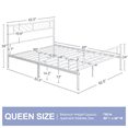 thumbnail image 4 of Topeakmart Queen Size Metal Platform Bed Frame with Headboard and Footboard, White, 4 of 7