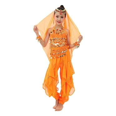 Sunnyoo Children Girl Belly Dance Outfits Indian Dance Show Clothes Set