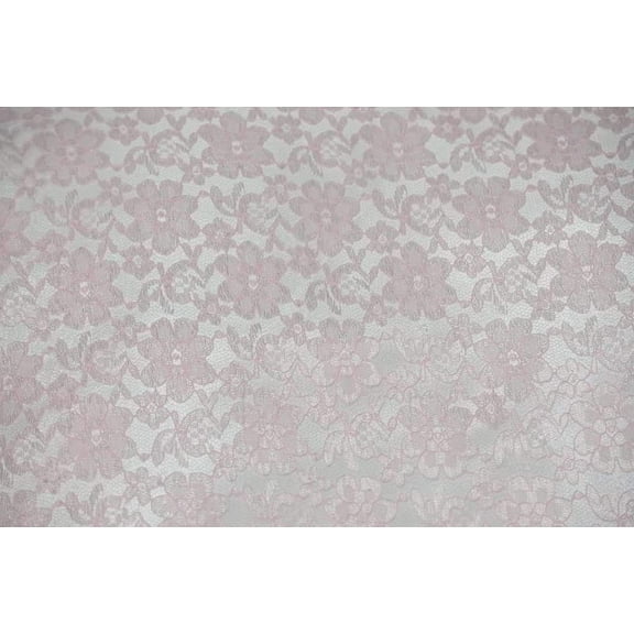 Lace Fabric 60" Wide Polyester French Floral by The Yard (1 Yard, Pink)