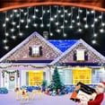 thumbnail image 1 of XURISEN Icicle Christmas Lights Outdoor 480 LED 50ft 90 Drops with 8 Modes Fairy Lights,Plug in Waterproof Timer Memory Function for Christmas Holiday Wedding Party Decorations(Cool White), 1 of 8