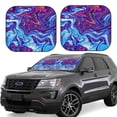 thumbnail image 2 of Daiia Swirl Print Blue Purple 2PCS Car Windshield Sun Shade, Foldable Sun Shield for Car Front Window, Auto Sun Blocker Visor Protector Universal for Truck SUV Pickup-Large, 2 of 7