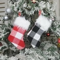 thumbnail image 3 of harmtty Christmas Tree Ornaments Small Gingham Plush Stocking Sock Gift Bags Pendant, 3 of 7