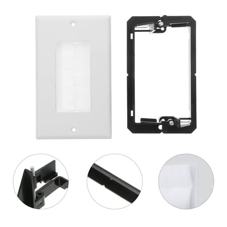 HEMOTON 1 Set Cable Pass Through Wall Plate Brush Wall Plate Pass Through Brush Wire Management Plate Brush Wall Plate Cable Pass