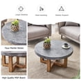 thumbnail image 4 of Modern Retro 31.4" Gray Textured MDF Round Coffee Table with Sturdy Crossed Legs for Living Room, 4 of 9