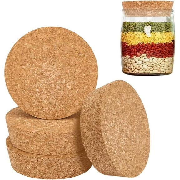 4Pcs Large Cork Stoppers 3.3~3.7 Inch Wood Bottle Lids Tapered Cork Plugs Wooden Canning Jar Lids Wood Tapered Plugs Wine Bottle Stoppers Wooden Jar Plug for Kitchen Wedding Favor Canning