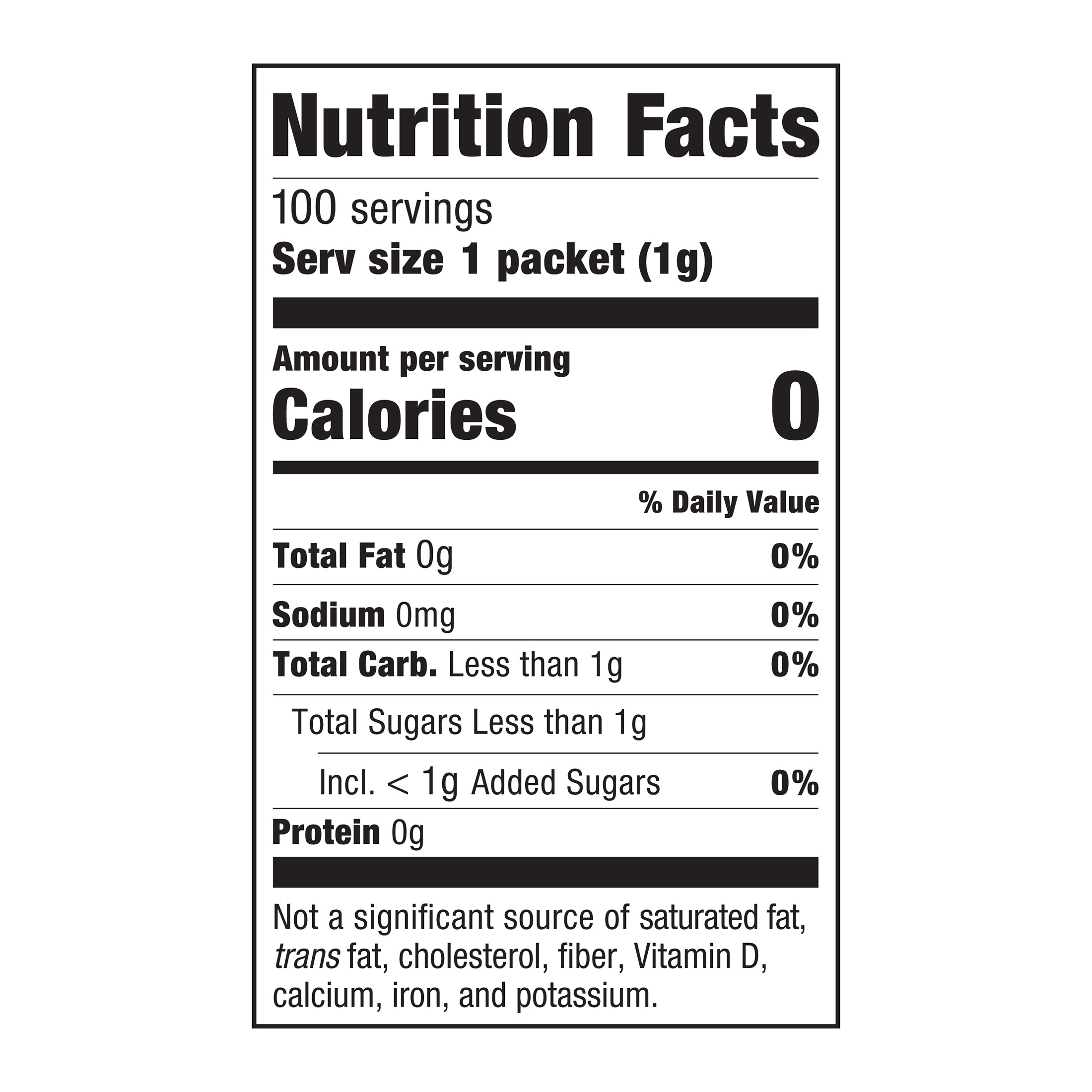 Stevia In The Raw Zero Calorie Sweetener, 100 count, 3.5 oz - Walmart.com