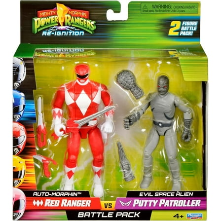 Power Rangers Re-Ignition Auto-Morphin Red Ranger vs Putty Patroller Action Figure