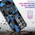 thumbnail image 3 of Slim Fit Phone Case for Samsung Galaxy S23 Ultra (Not fit S23),Army Camouflage Case with Military Grade Anti-Drop Protection and Built-in Kickstand Cover for Galaxy S23 Ultra,MC Dark Blue, 3 of 12
