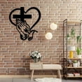 thumbnail image 3 of Elegant Metal Heart Wall Art Sculpture, Wrought Iron Cross and Heart Design, Outdoor Indoor Wall Decor for Living Room Garden Patio, Inspirational Spiritual Home Decor Gift, 3 of 7