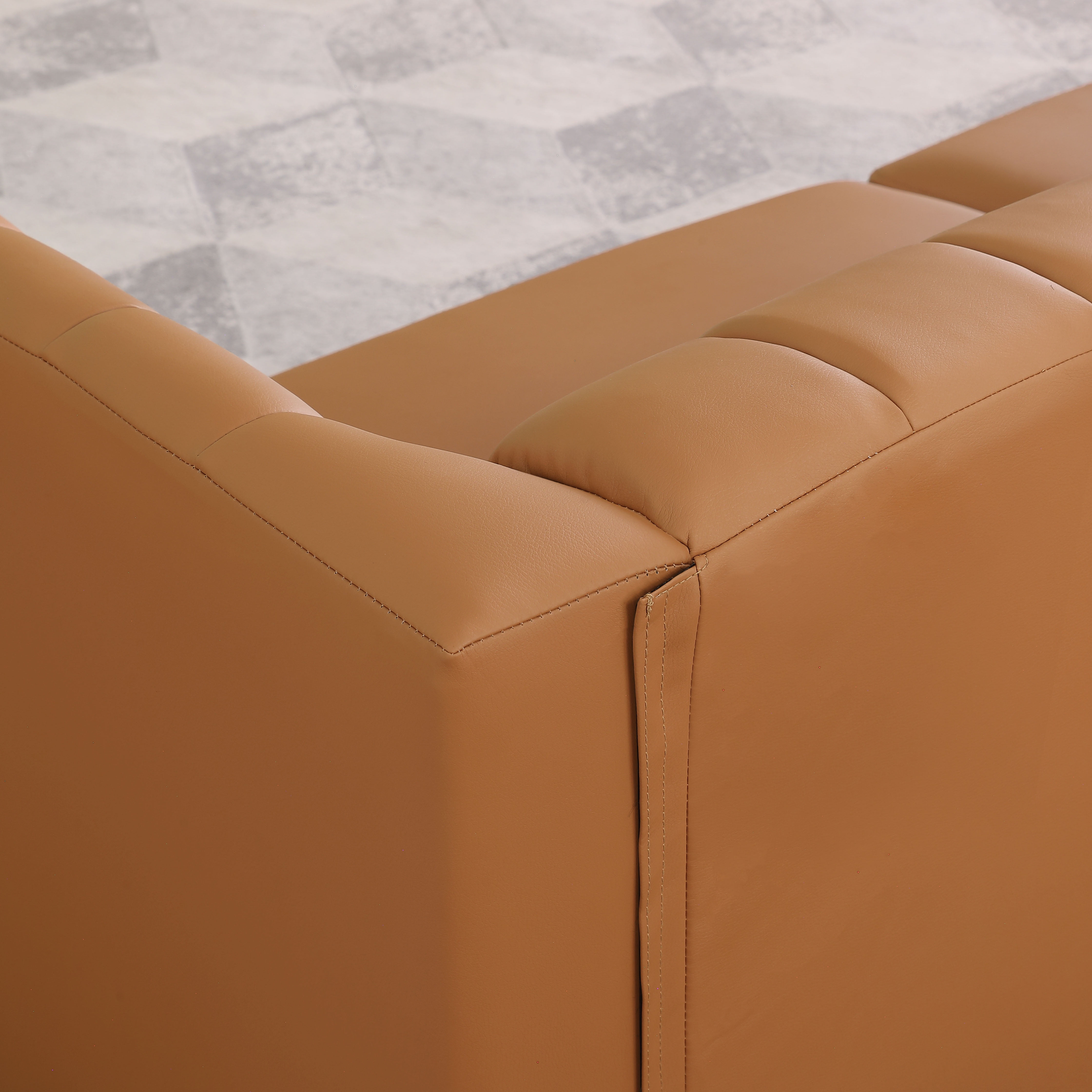 Homfa 77.6 Inch 3 Seater Sofa, Modern PU Leather Couch with