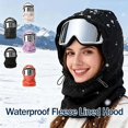 thumbnail image 2 of Waterproof Fleece Lined Hood, 3-in-1 Windproof Full Cover Hood Hat,Winter Windproof Full Cover Ski Mask, for Outdoor Sports, Warm Adjustable Winter Hat, 2 of 7