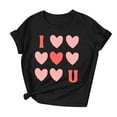 thumbnail image 4 of Cutuoiiu Women's Cute Love Heart Graphic Crew Neck Casual Short Sleeve Tops Gifts, 4 of 7