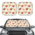 thumbnail image 2 of Xecao Flower Chicken for Foldable Car Sun Shades (2-Pack) offer sun protection with an easy-fold design for convenient windshield shading., 2 of 7