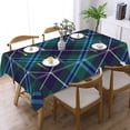 thumbnail image 3 of Douglas Tartan Fabric Texture Diagonal Rectangular Tablecloth 55"x70" with Lace Edge, Washable Durable Table Cover for Dining, Indoor Outdoor Home Restaurant Decor, 3 of 5