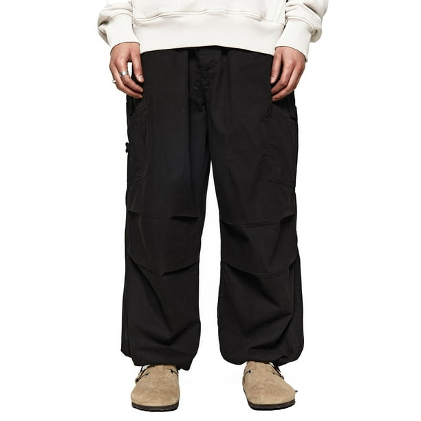Pantalones casuales Sunloudy para hombre con cordón elástico en la cintura, decoración de bolsillo suelto, ropa de color sólido Sunloudy S,M,L,XL,XXL