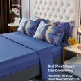 thumbnail image 4 of 6 Pcs Bed-in-A-Bag Queen Size Blue Watercolor Marble Printed Comforter Set with Matched Bed Sheets, Colorful Retro Artwork Style Bedroom Collections, Soft Lightweight Quilt Set(Blue,Queen), 4 of 6