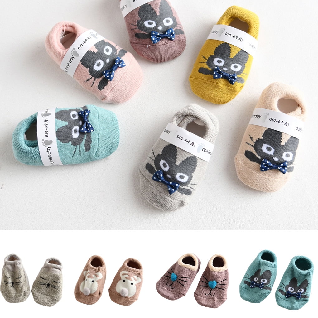 Newborn Infant Socks Newborn Cotton Boy Girl Cute Cartoon Toddler Anti-slip Sock 