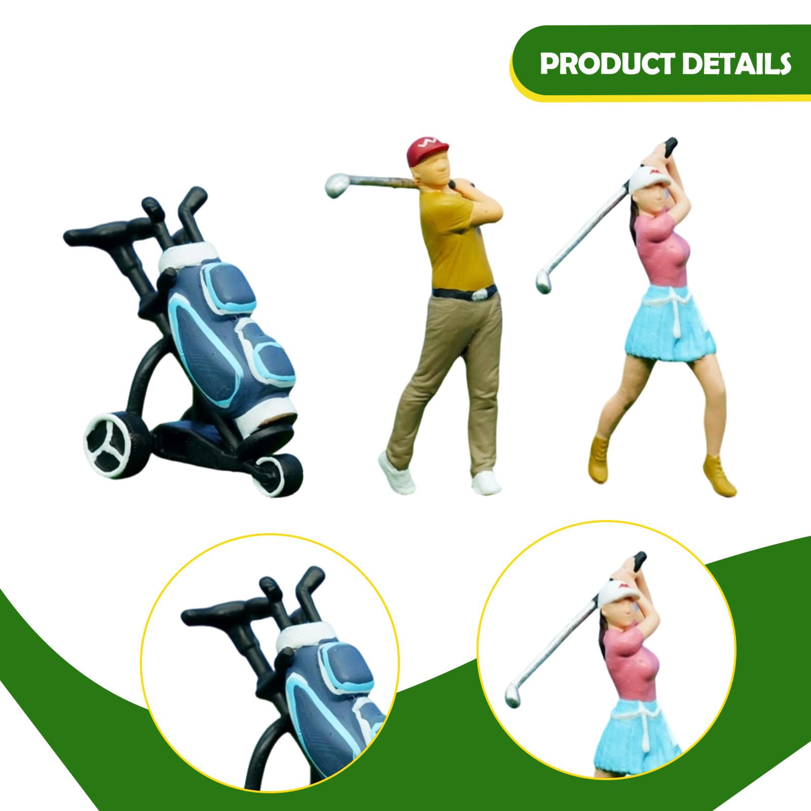 LeeQinersw 1/64 People Figures Set Layout Decoration Micro Landscape Golf Figurines Set