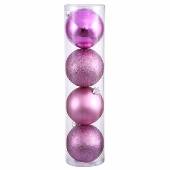 Vickerman 10" Orchid 4 Fin Ball Asst Drilled 4/Bg Ball Ornament