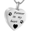 thumbnail image 3 of Collar conmemorativo con forma de urna y corazón, con huella de pata de perro. Para siempre ion My Heart, 3 of 7