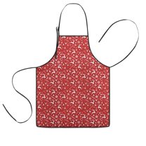 Red Christmas Deer and Snowflake Pattern Kids Aprons for Girls and Boys,Adjustable Neck Strap Toddler Aprons for Kids Cooking Baking