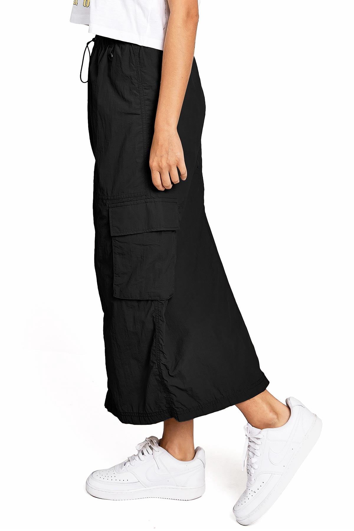 Love Tree Women's Juniors Light Nylon Parachute Skater Cargo Skirt