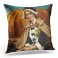 thumbnail image 1 of BOSDECO Vintage Pilgrim Pumpkin Fall Thanksgiving Pillowcase Cover 18x18 inch, 1 of 1