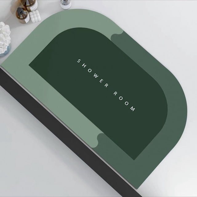 Alfombra de Baño de Diatomeas, Alfombril Fibra de Poliéster Absorbente de Agua, Alfombril de Baño Antideslizante con , Verde 40X60cm Soledad alfombra de baño