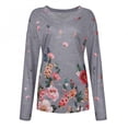 thumbnail image 4 of Blusa informal de manga larga con cuello en V y estampado floral para mujer Pompotops  gfhjh22733, 4 of 6