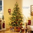 thumbnail image 2 of Gymax 7 FT Pre-Lit Artificial Christmas Tree Hinged Xmas Tree w/ 1102 PVC & PE mixed Branch Tips, 2 of 10
