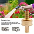 thumbnail image 2 of BCLONG /2" Garden Hose Brass Mender End Repair Kit Water Hose Male Female Connector, 2 of 11