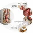 thumbnail image 5 of Extra Long Shower Curtain 72x96 Inch, Coastal Lobster Shower Curtain Waterproof Bathroom Decor Beach Coral Shell Nautical Retro Fabric Bath Curtain Set Accessories with Hooks, 5 of 6