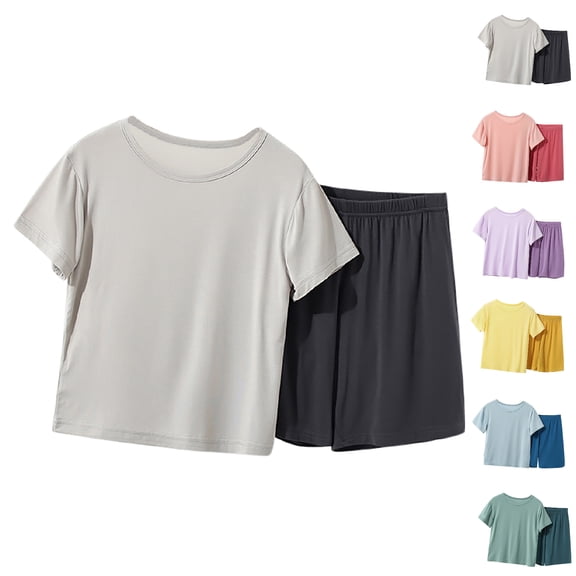 Bigetiay Boys 2 Piece Set Fashion Active Breathable Short Sleeve T-Shirt with Short Outfits 7-8 Years Clothes for Boys