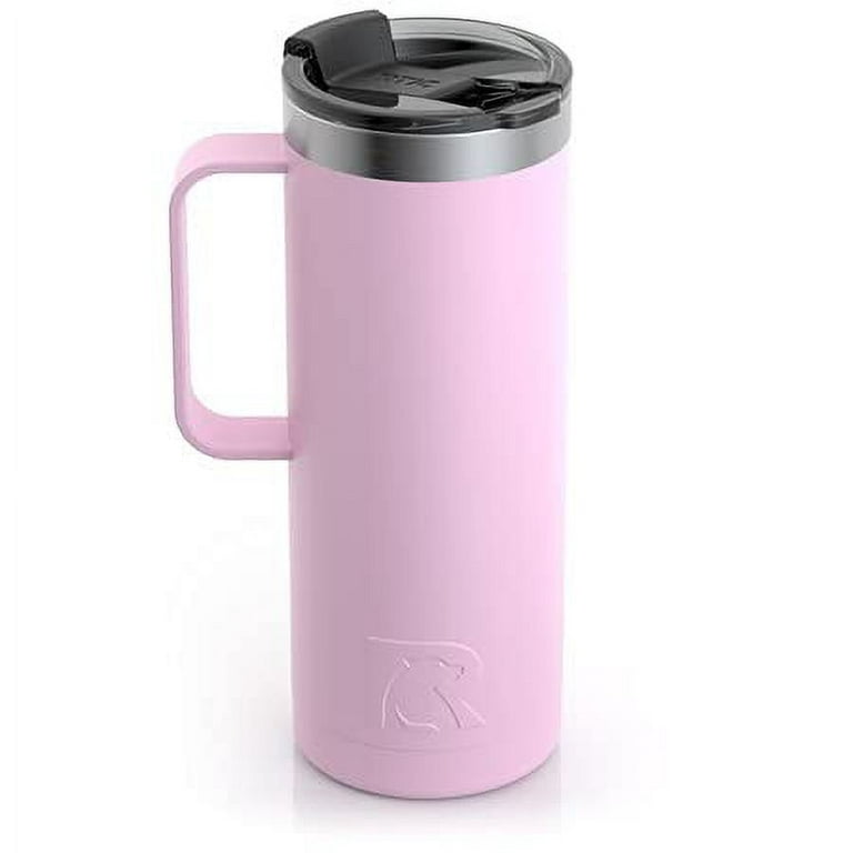 LiqCool 20 Oz Insulated Coffee Mug, Tumbler with Handle,  Vacuum Stainless Steel Travel Coffee Mug, Coffee Tumbler with Lid Straw,  Reusable Cup Keep Cold 12H,Cup Holder Friendly (20oz, Hot Pink)