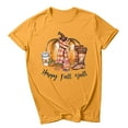 thumbnail image 3 of Hauts d'Été Décontractés pour Femmes, Col Rond, Imprimé Automne, Manches Courtes, Blouse T-Shirt, 3 of 3