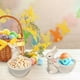 thumbnail image 1 of Figura de porcelana de conejo con cesta de Pascua, 12,7 cm, bonita decoración primaveral para el hogar y regalo, color blanco, 1 of 6