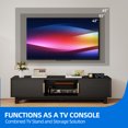 thumbnail image 2 of Dextrus Fluted TV Stand for 65" TVs, Modern Living Room Media Console with Adjustable Shelf & Power Outlets, Black, 2 of 9