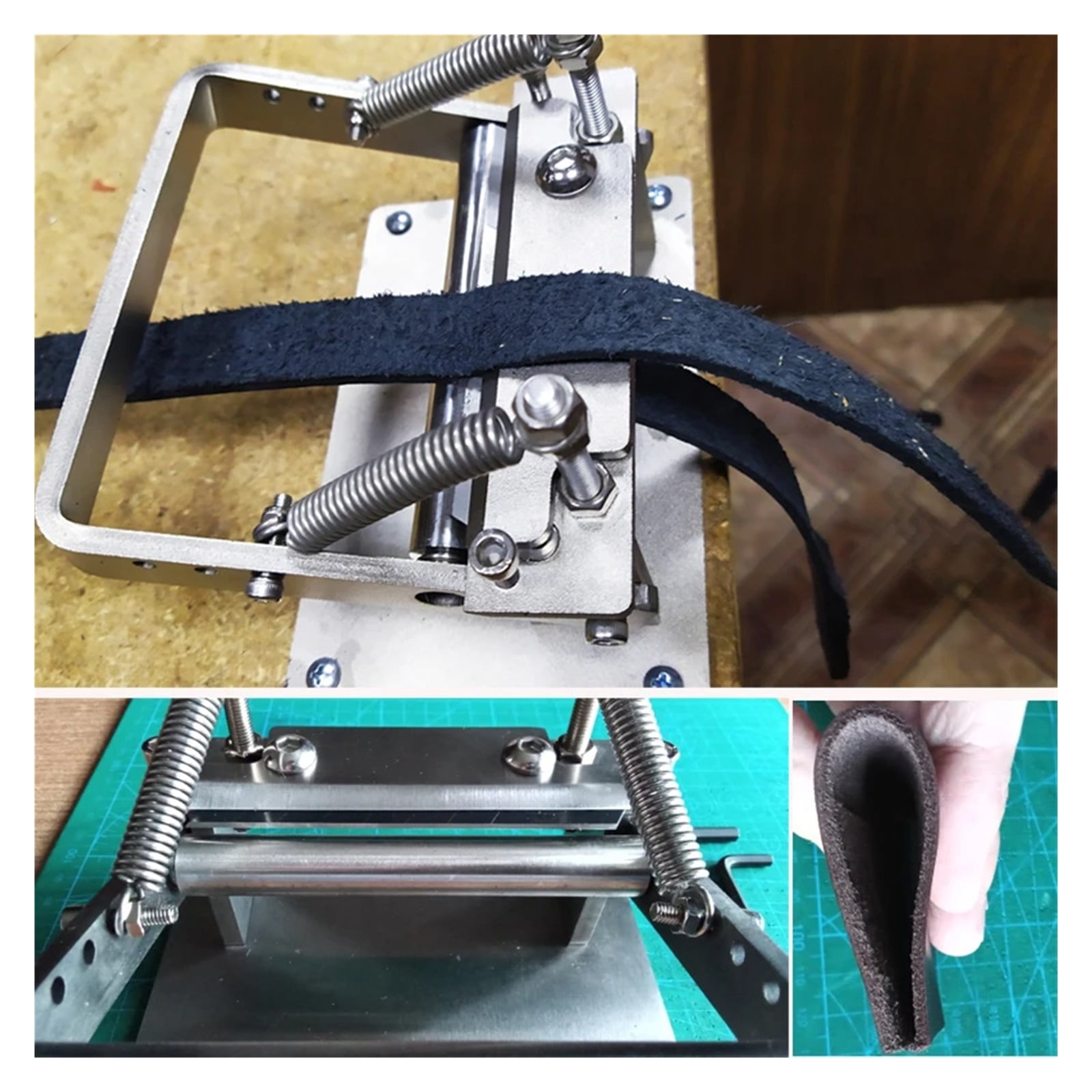 Manual DIY Strips Belt Thinning Machine Manual for Cowhide Leather Splitter Machine Cutting Peeler Roller Tool ,Power Tools