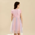 thumbnail image 2 of PatPat Robes pour Filles Princesse Cœur Arc-en-Ciel Robe de Fête Col Rond Robe en Tulle Taille 4-12, 2 of 6