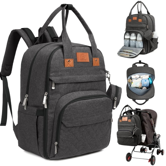 KeaBabies Mochila para pañales, bolsa de pañales para bebé, bolsas grandes para pañales para bebé, niña, bolsa de pañales para bebé con cambiador, alfombrilla para pañales, bolsa de bebé para niños, n