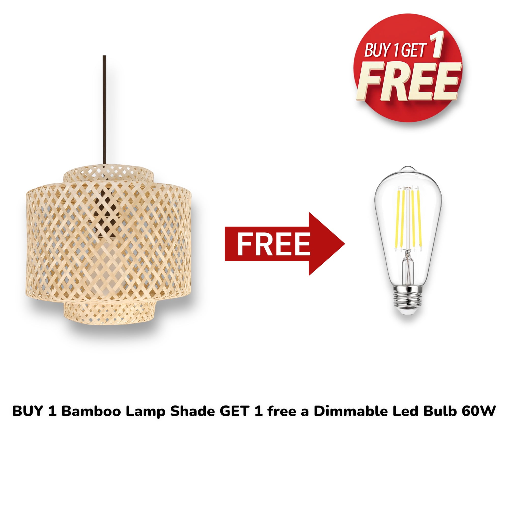 Small Gorgeous Wicker Bamboo Bulb Guard, LAMP Shade ONLY, Natural Wicker Chandelier Bamboo Lamp Shade For Pendant Light, Light Fixtures Ceiling Hanging For Living Room Kitchen (9.8'' x H10.6'')
