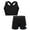 Black, variant on YONGHS Girls 2 Pcs Workout Outfits Gymnastics Activewear Sports Crop Tank Top with Shorts Set Black 10