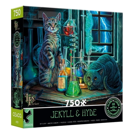 Ceaco Lisa Parker Jekyll and Hyde Glow 750-Piece Interlocking Jigsaw Puzzle for Children Ages 14+