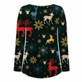 thumbnail image 4 of Camisas Navideñas Para Mujer, Camisetas de Manga Larga, Jersey Con Estampado Navideño Informal, Blusa Con Botones de Cuello Redondo Odeerbi ODB202340, 4 of 6