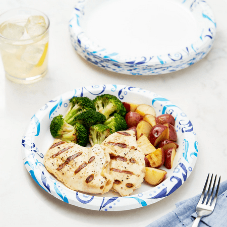 Great Value Everyday Disposable Paper Plates, 10", 100 Count